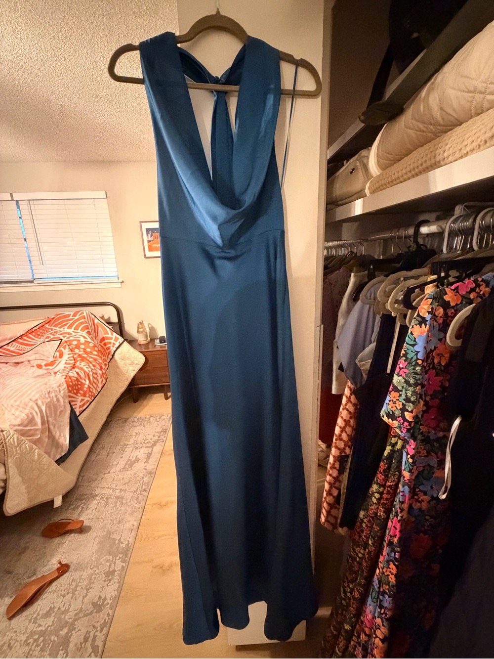 Luxxel Elegant Teal Blue Sleeveless Evening Gown